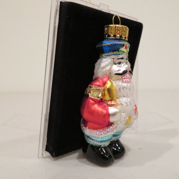 Christmas Glass Ornament Nutcracker Handcrafted by Unique Treasure Box Keepsake - Picture 3 of 6